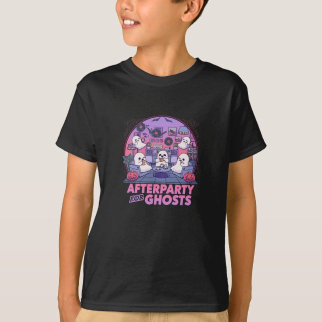 Afterparty for Ghosts – Retro Chill Halloween Tee (Vorderseite)