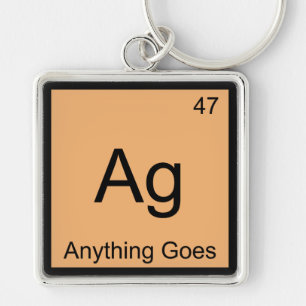 Ag - Anything Goes Chemie-Element-Symbol-T-Shirt Schlüsselanhänger