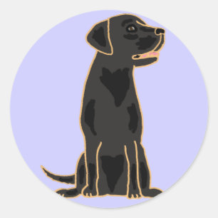 AG - Schwarze Labrador-Rundkleber Runder Aufkleber