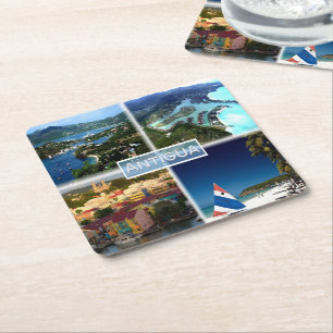 AG Shirley Heights Blick - Jolly Harbour - Rechteckiger Pappuntersetzer