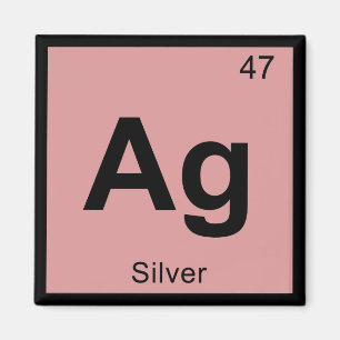 Ag - Silber Chemie Periodensystem Symbol Magnet