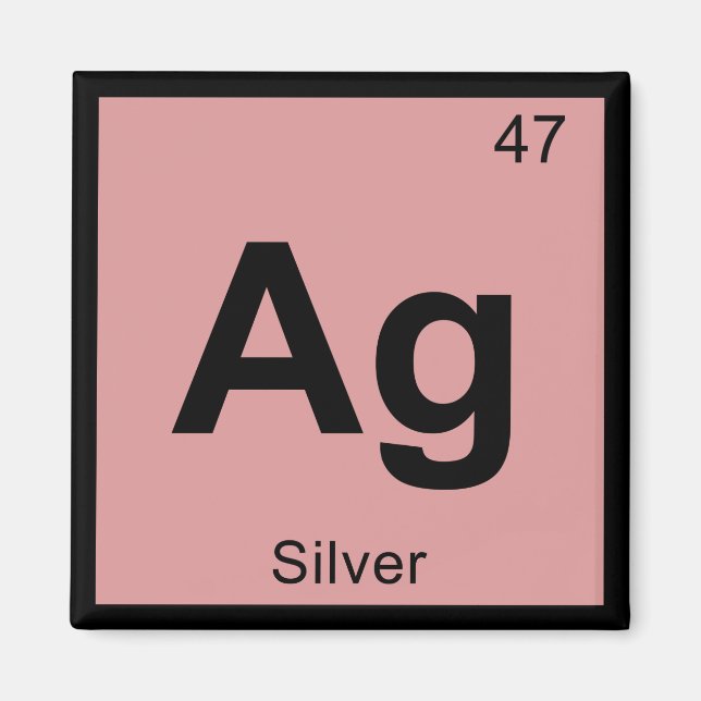 Ag - Silver Chemistry Periodic Table Symbol Magnet (Vorne)