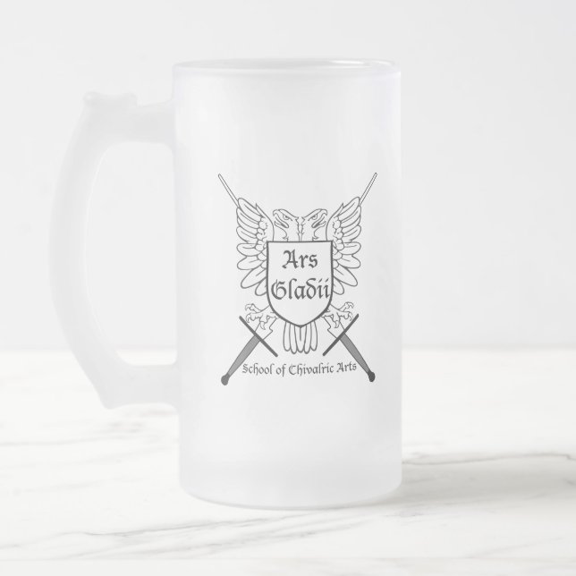 AG Wappen Mattierter Glasstein Mattglas Bierglas (Links)