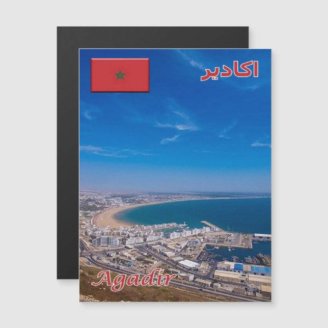 Agadir - Marocco - Magnetkarte (Vorne/Hinten)