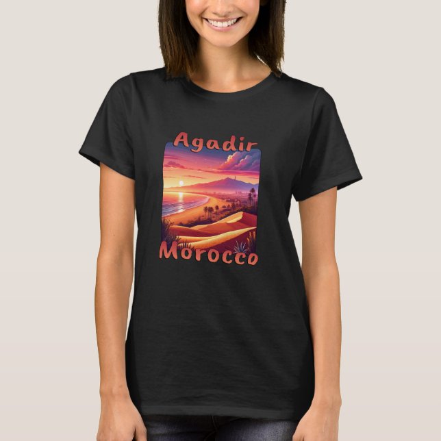 Agadir Marokko Holiday Sunset T-Shirt (Vorderseite)