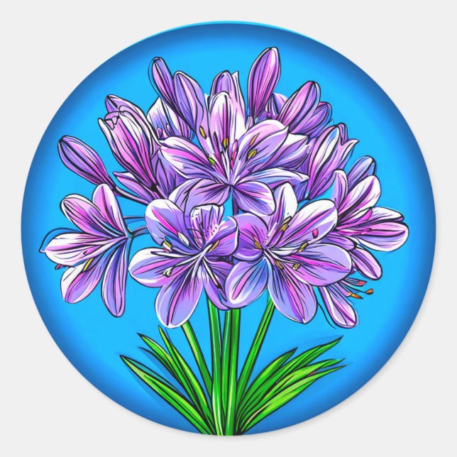 Agapanthus-Blume Runder Aufkleber (Vorderseite)