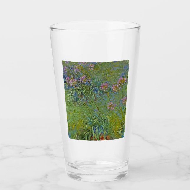 Agapanthus-Blume (von Claude Monet) Glas (Vorderseite)
