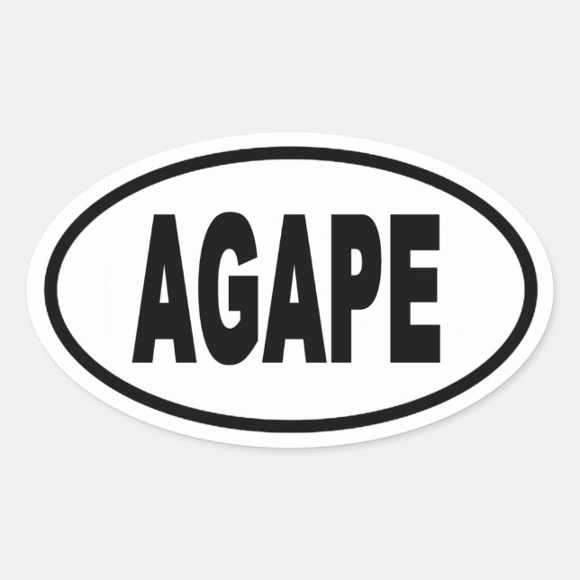 Agape Euro Style Ovaler Aufkleber (Vorderseite)