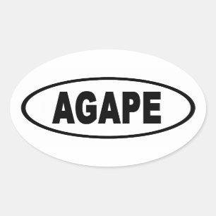 Agape Euro Style Ovaler Aufkleber