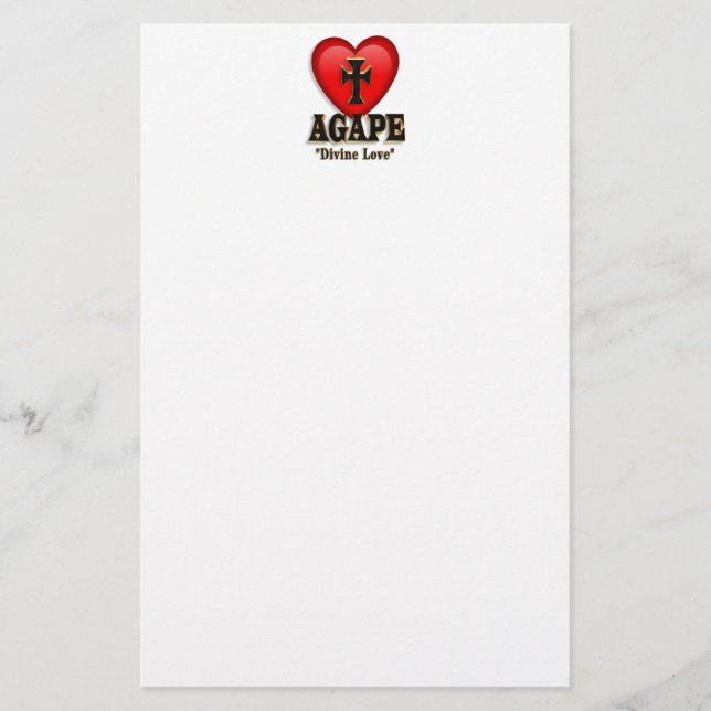 Agape Herzsymbol für Gottes göttliche Liebe Briefpapier (Vorderseite)