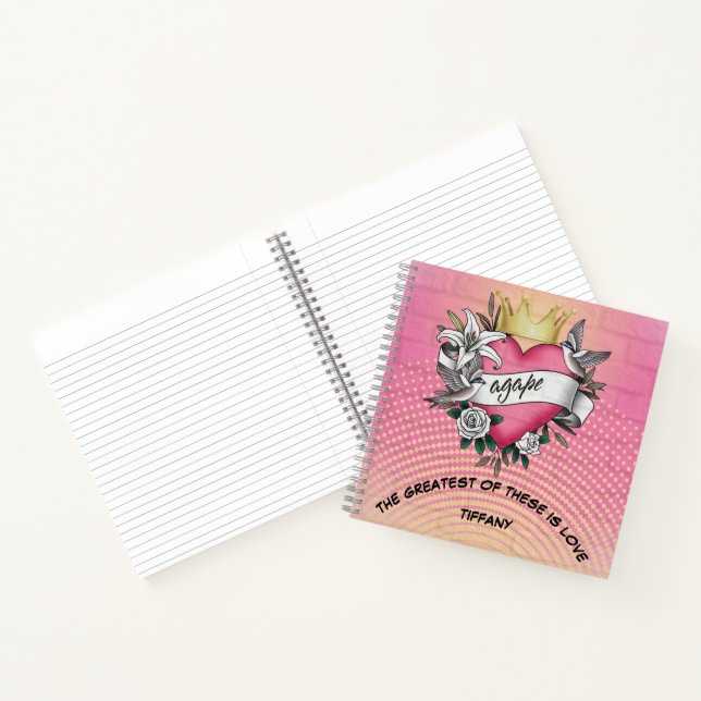 Agape-Liebe-Tattoo-Graffiti  Notizbuch (Innenseite)