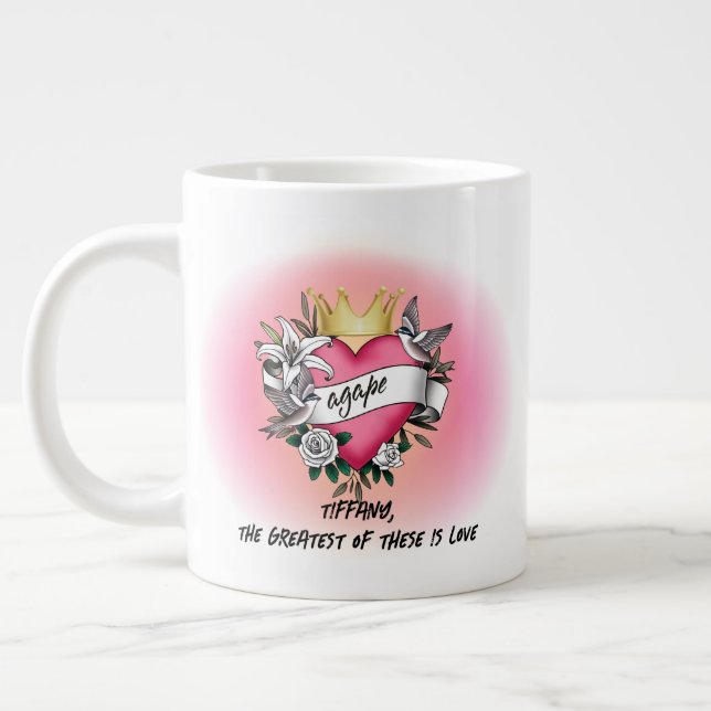 Agape Love Tattoo Jumbo-Tasse (Links)