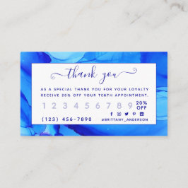 Agate Abstrakt Blue Custom Customer Loyalty Card Treuekarte