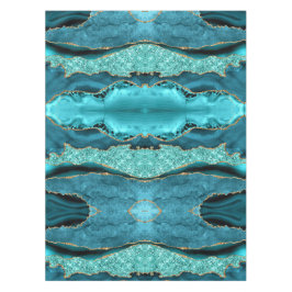 Agate Aquamarin Blue Gold Aqua Türkis Tableclout Tischdecke