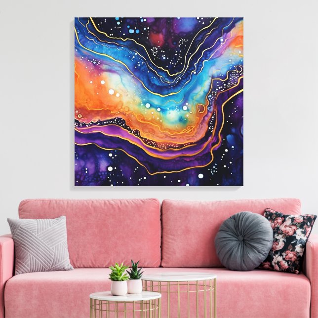 Agate Art Stretched Leinwand (Insitu (Wohnzimmer))
