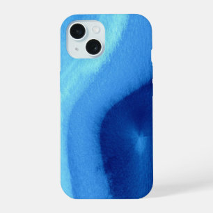 Agate Bleu Aquarelle Étui Téléphone Abstrait