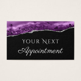 Agate d'argent violet sur carte de rendez-vous noi