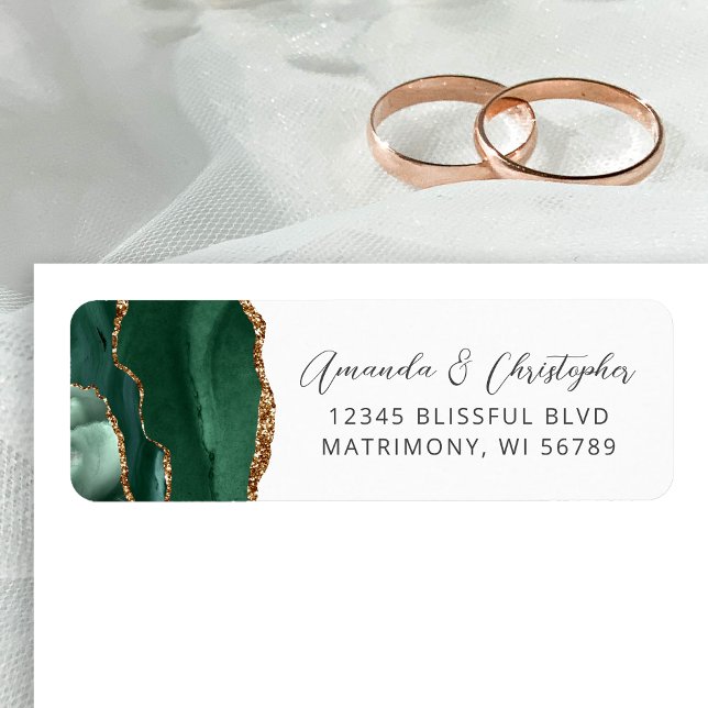 Agate Emerald Green Wedding Return Address (Von Creator hochgeladen)