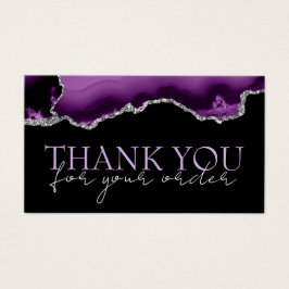 Agate en argent violet merci carte de réduction