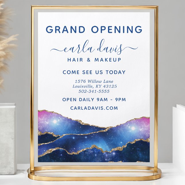Agate Galaxy Celestial Stars Salon Grand Opening Flyer (Von Creator hochgeladen)