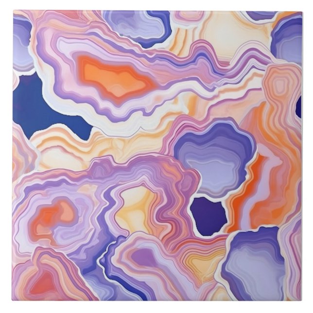 Agate Geode Endless Pattern Fliese (Vorderseite)