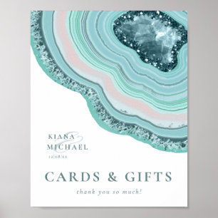 Agate Geode Glitzer Cards and Gifts Aquamarin ID64 Poster