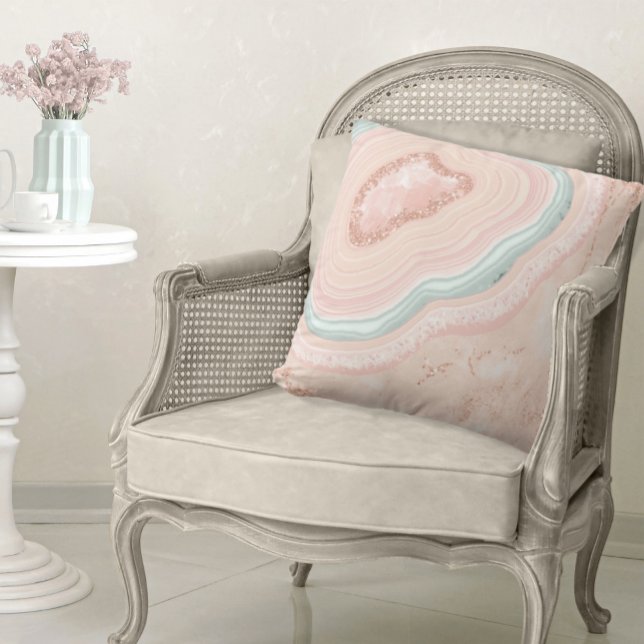 Agate Geode Glitzer Rose Gold ID647 Kissen (Von Creator hochgeladen)