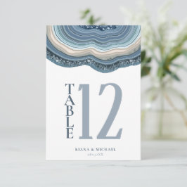 Agate Geode Glitzer Tischnummer Dusty Blue ID647