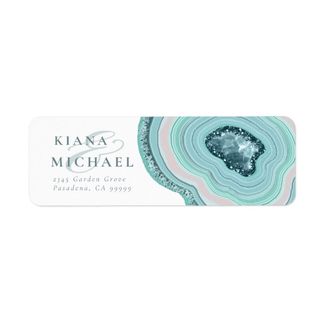 Agate Geode Glitzer Wedding Aquamarin ID647 (Vorne)