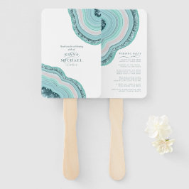 Agate Geode Glitzer Wedding Party Aquamarin ID647 Fächer