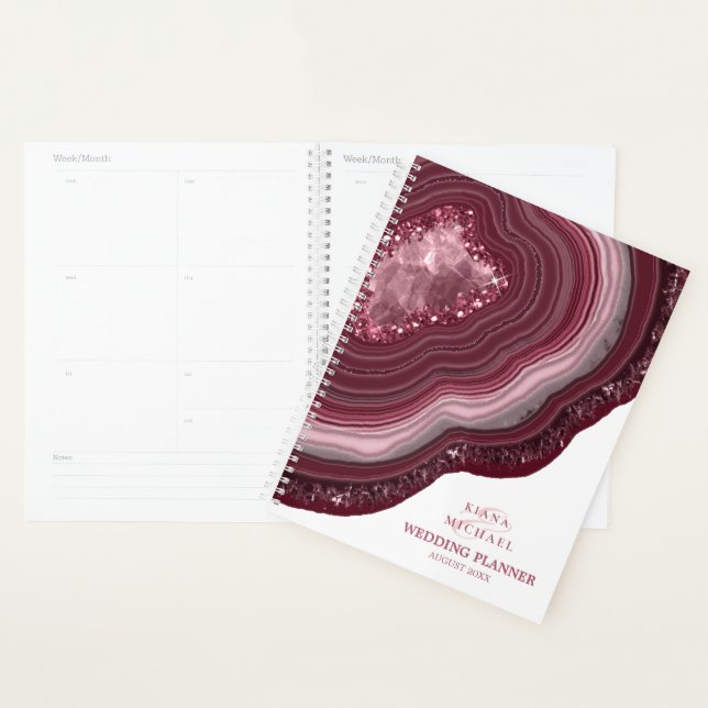 Agate Geode Glitzer Wedding Plans Burgundy ID647 Planer (Anzeige)
