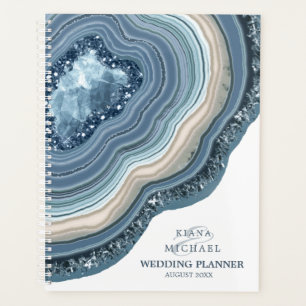 Agate Geode Glitzer Wedding Plans Dusty Blue ID647 Planer