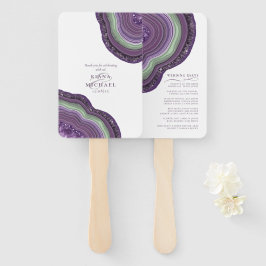 Agate Geode Glitzer Wedding Violet ID647 Fächer