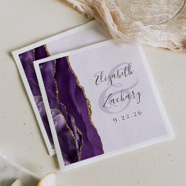 Agate Geode Lila Gold Lavender Wedding Serviette