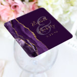 Agate Geode Script Lila Gold Plum Wedding Rechteckiger Pappuntersetzer<br><div class="desc">Dieser moderne Untersetzer besticht durch ein lila Aquarelldesign,  das mit einem vergoldeten Glitzer aus Imitaten bestickt wurde. Der goldfarbene Text lässt sich leicht auf einem reichen Pflaumenhintergrund anpassen,  wobei die Namen der Braut und des Bräutigams in handschriftlicher Kalligraphie über einen großen Ampersand verteilt sind.</div>