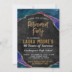 Agate Gold Vein Retirement Party Einladung