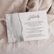 Agate Gray Silver Modern Script Wedding Details