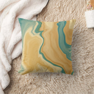 Agate Green & Cream Marble Individuelle Name Lette Kissen