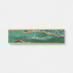 Agate Green Glitzer Markieren Sie Ihre Namenstür-Z Türschild