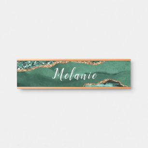 Agate Green Gold Glitzer Sparkle Name Türsignierun Türschild