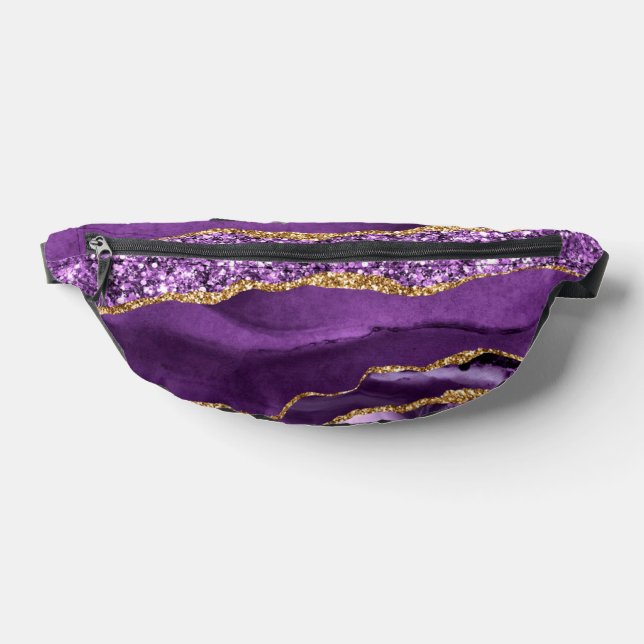 Agate Lila Gold Glitzer Marble Fanny Pack Bauchtasche (Ablage )
