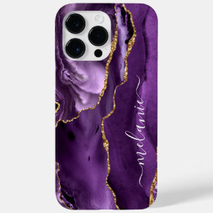 Agate Lila Gold Ihr Name iPhone Case Geschenk