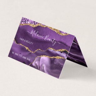 Agate Lila Gold - Ihre Frisur Beauty Business Card Visitenkarten