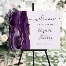 Agate Lila Gold Lavender Wedding Willkommen
