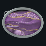 Agate Lila Goldgürtelschnalle mit Individuelle Nam Ovale Gürtelschnalle<br><div class="desc">Personalisierte Individuelle Name Gürtelschnalle mit Agate Lila Violet Gold Glitzer Geode Marmorgürtel Schnürsenkel - Ihr Geburtstag - Geburtstag - Geburtstag - Geburtstag - Hochzeitsgeschenk / Nächstes - Hinzufügen - Text oder Entfernen - Ihr Sondergeschenk machen - Größe ändern und verschieben oder entfernen und fügen Sie Text / Elemente mit Anpassungs-Tool....</div>