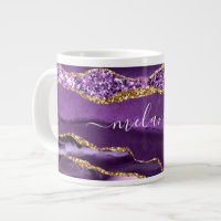 Agate Lila Violet Gold Glitzer Geode Individuelle 