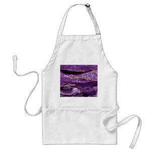 Agate Lila Violet Gold Glitzer Geode Individuelle Schürze