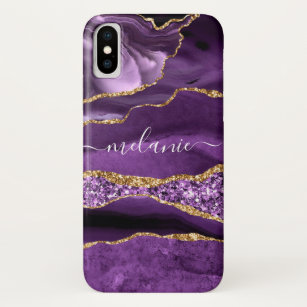 Agate Lila Violet Gold Ihr Name iPhone Fall Case-Mate iPhone Hülle