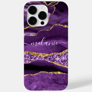 Agate Lila Violet Gold Ihr Name iPhone Fall Case-Mate iPhone 14 Pro Max Hülle