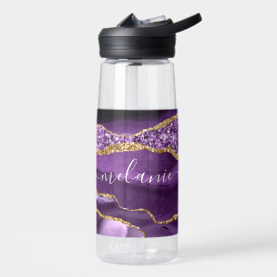 Agate Lila Violet Gold Sparkone Name Wasser Flasch Trinkflasche